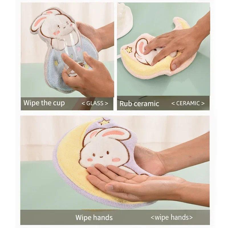 Microfiber Towel Hand Towel Microfiber Hand Towel Cute Hand Towel Soft Absorbent Hanging Towels For Kitchen Cleaning Cloth Bathroom Kids Bathing Towel