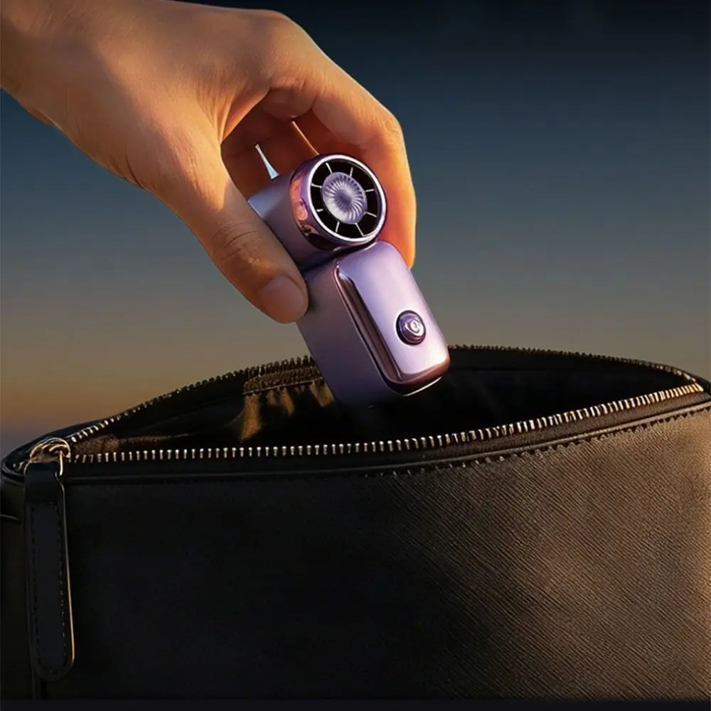아이스 컴프레스 미니 전자 팬 6단 속도 조절 가능한 걸이형 에어컨 팬 경량 2400mAh 미니 휴대용 팬 야외용