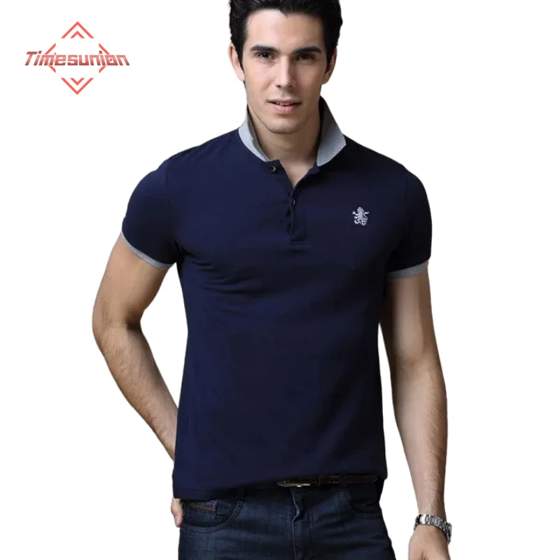 

футболка мужская хлопок поло мужское Мужские Роскошные Футболки Лев Вышивка Логотип Мужчины Хлопок Поло Рубашка Сплошной Цвет Летняя Мода С Коротким Рукавом Мужчины Рубашка Гольф Топы