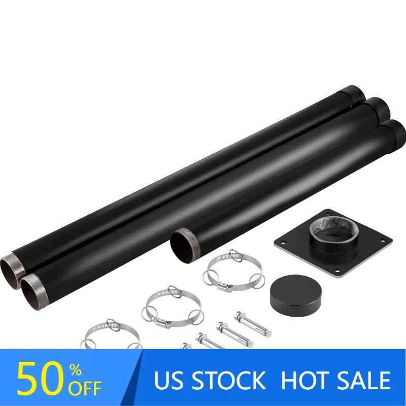 

Rbrand Sun Shade Post 114" Shade Sail Post, 3" Diameter Sail Pole, Steel Structure Sail Shade Post