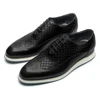 Male Natural Genuine Leather Sneakers Classic European Style Snake Print Casual Flat Shoes 2023 Fashion Party Social Oxfords 4
