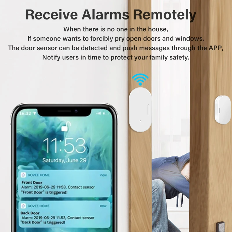Tuya Zigbee3.0 문짝 창 센서, 스마트 홈 문짝, 개방형 폐쇄 감지기, 알렉사 홈용 보안 경보, 허브 필요
