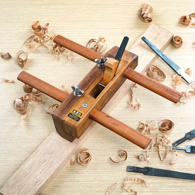 ALLSOME 175mm Rosewood woodworking hand tools wood trimming tool Adjustable Hand Planer High-Speed Steel Blade for Precision Trimming and Grooving