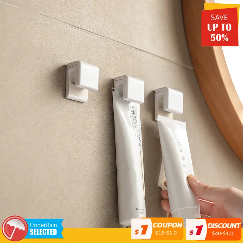 

1PCS Bathroom Tiles Adhesive Holder Clamp Glue-free Adhesive Wall Fixed Clip Hanging Toothpaste Cosmetic Clip Rack Hook