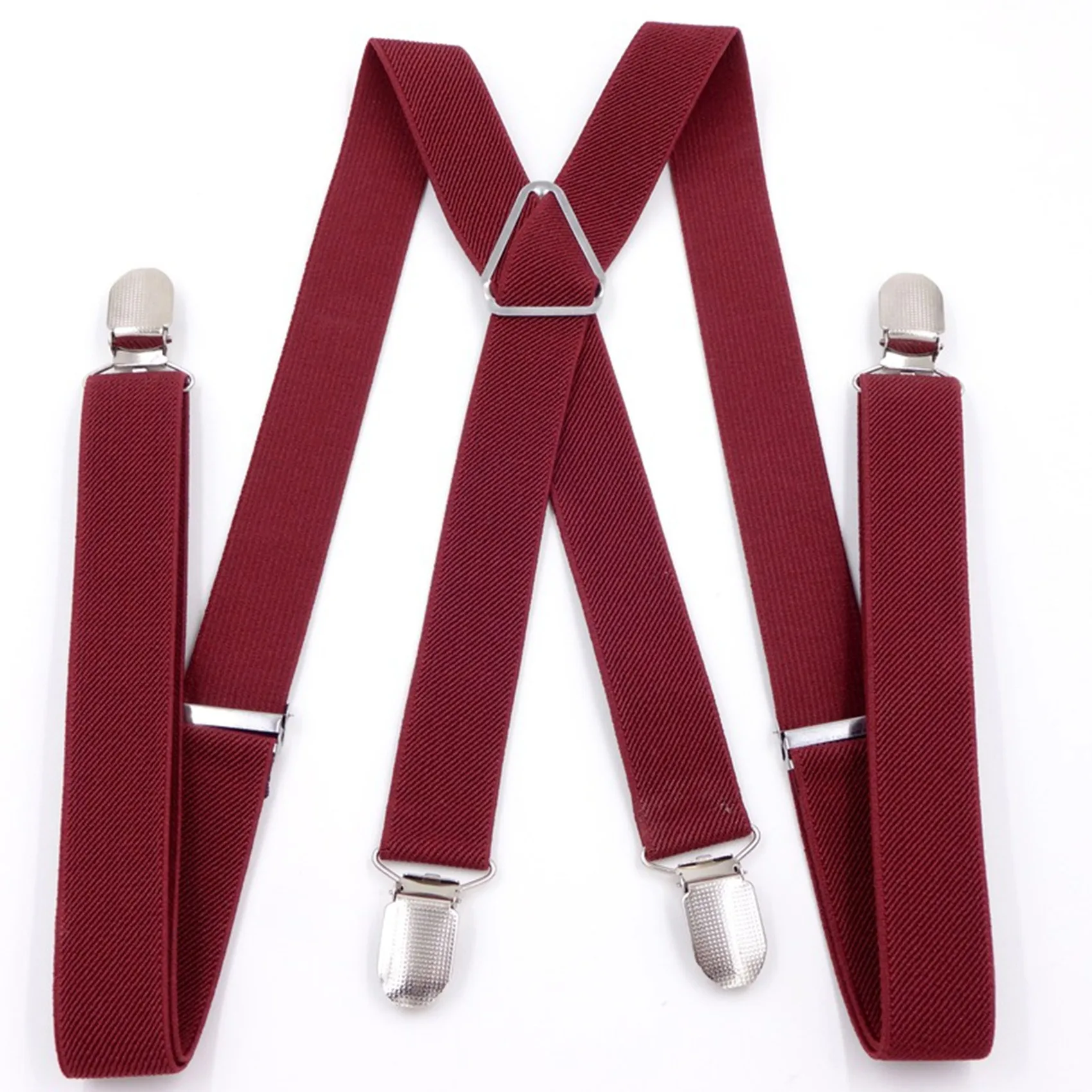1Pcs Men&rsquo;s Wide X-Back Adjustable Elastic Suspenders with Heavy Duty Metal Clips Fashion work suspenders