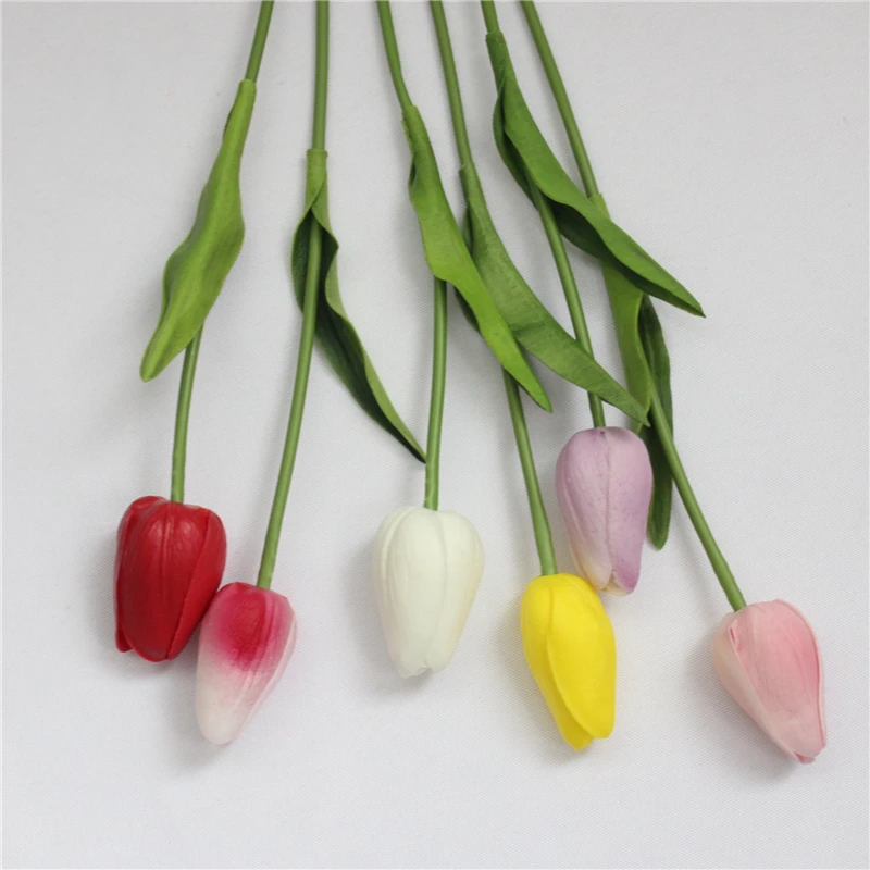 5-Piece Elegant Real Touch Artificial Tulip Bouquet for Decoration and Photography