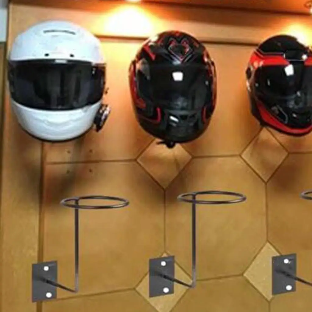 

Motorcycle Helmet Holder Wall Mounted Wall Hooks Hat Rack Helmet Storage Holder Black