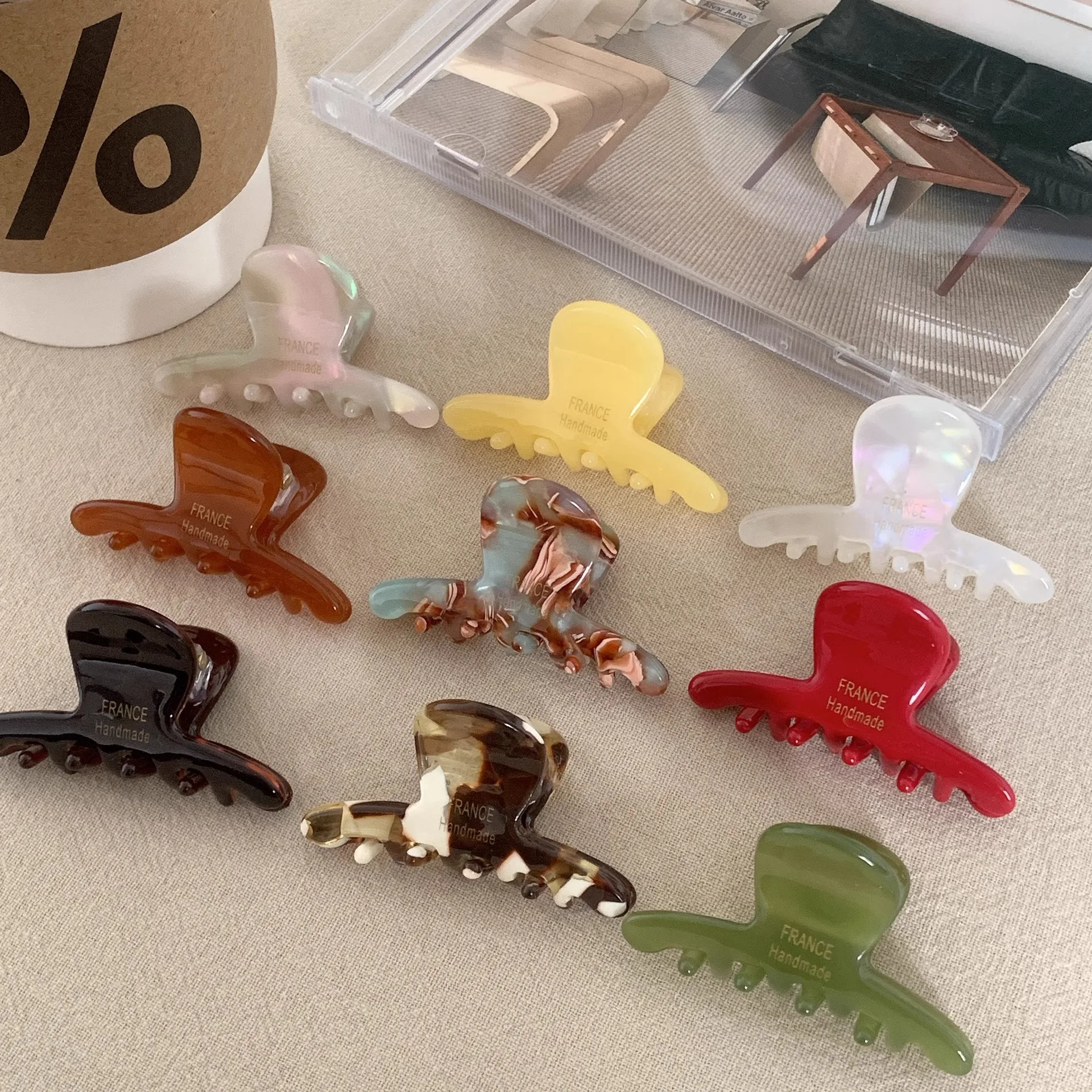1PC Essigsäure Kleine Halteklammer Halbe Krawatte Haar Hai Clip Kinder Hinterkopf Platte Haarspange Haarvolumen Weniger Haar Ca