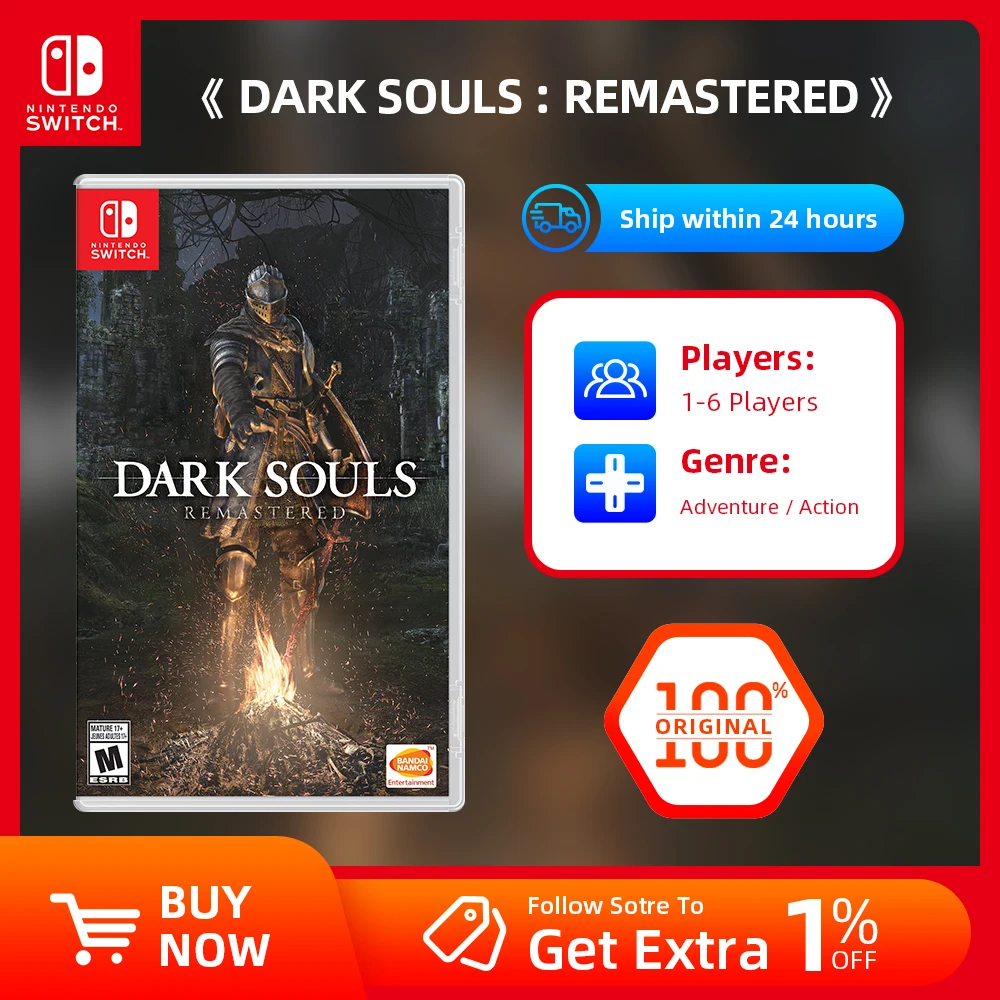 Nintendo Switch Game - DARK SOULS REMASTERED - Games Cartridge