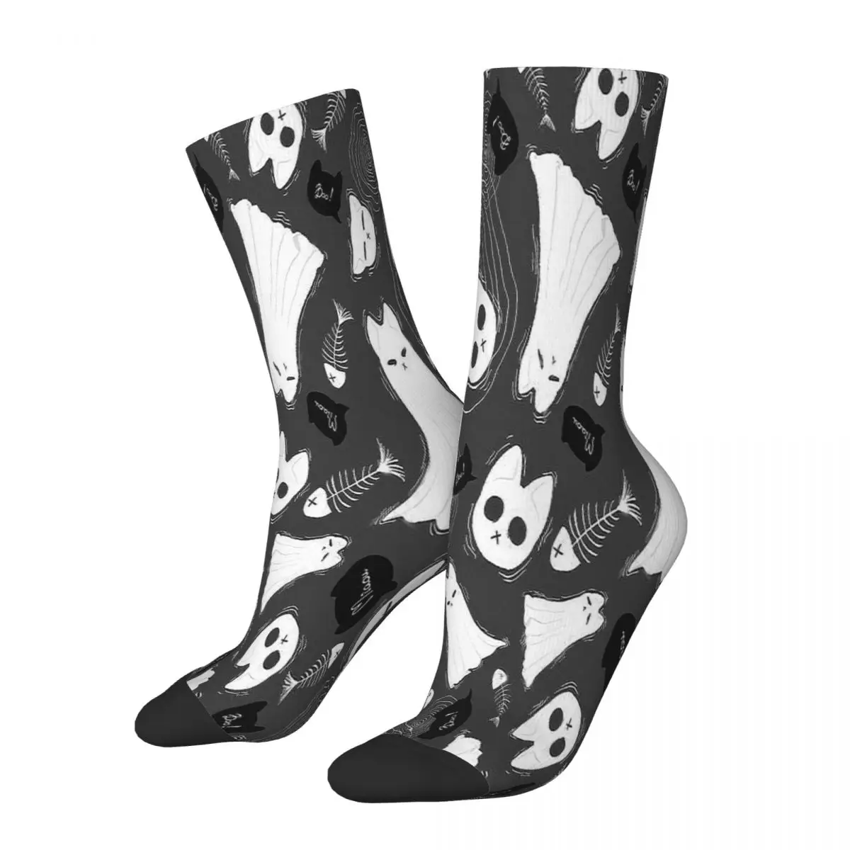 

Spooky Cats Cartoon Anime Socks Male Mens Women Autumn Stockings Polyester