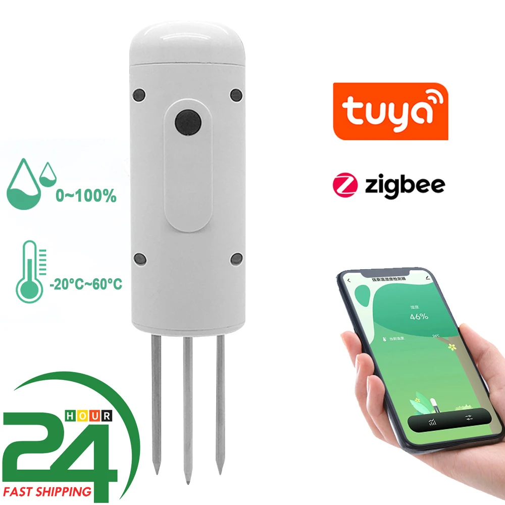 Tuya Zigbee Wireless Soil Moisture Meter Temperature Humidity Tester