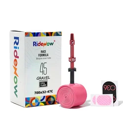 RideNow Premium Metal Nozzle with TPU Inner Tube and Removable Presta Valve Cores for Road and Gravel Bikes (Gravel 45g 1pc)