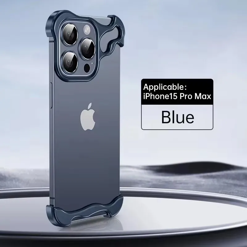 Irregular Metal Frame Bumper Phone Case with Aviation Aluminum Alloy Shockproof Cover