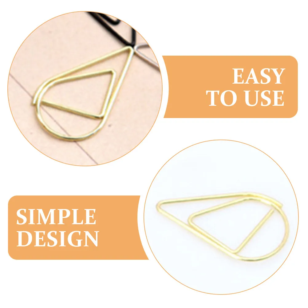 100Pcs 금속 종이 클립 사무실 학교 문서를위한 미니 재미 있은 모양의 작은 강철 클립 공예 마킹 파일 홀더