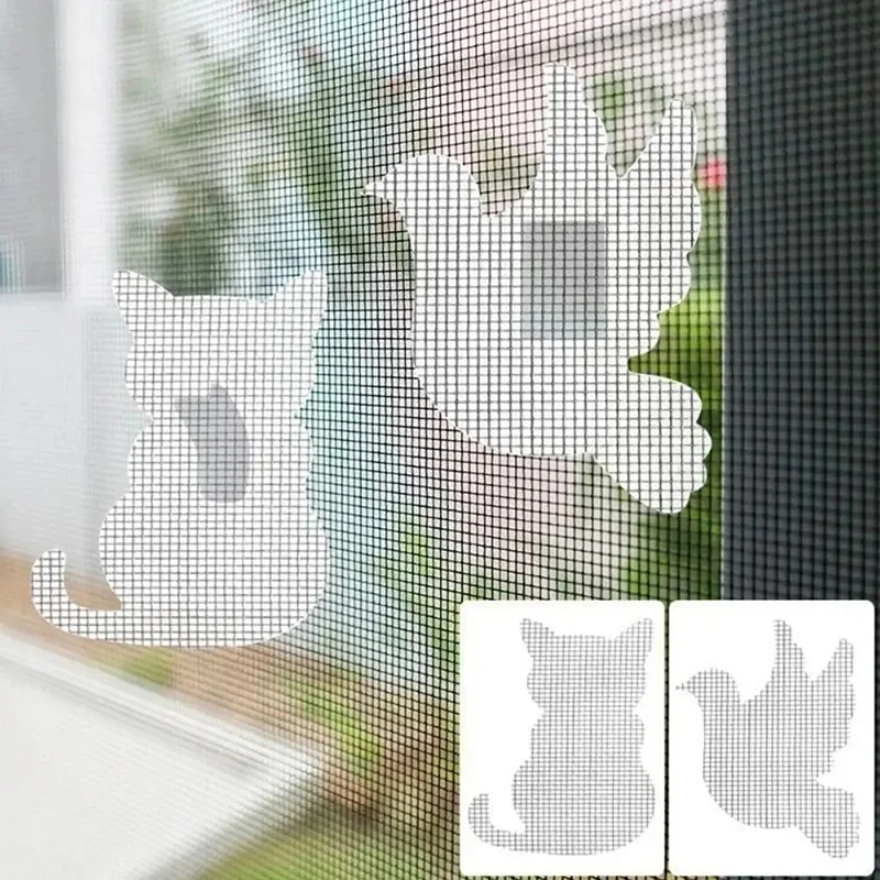 20Pcs 고양이/새 모양 메쉬 수리 지원 Windows 화면 패치에 대한 효과적인 테이프 자체 접착 모기 그물 창 스크린 테이프
