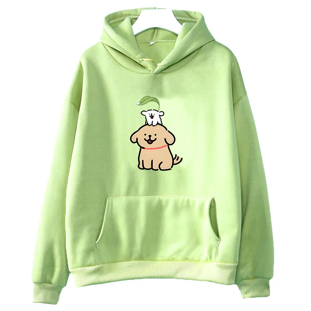 

Maltese Dog Cartoon Hoodie Kawaii/lovely Pet Graphic Sweatwear Women Winter/autumn Fleece Clothes Pattern Aesthetic Sweatshirt