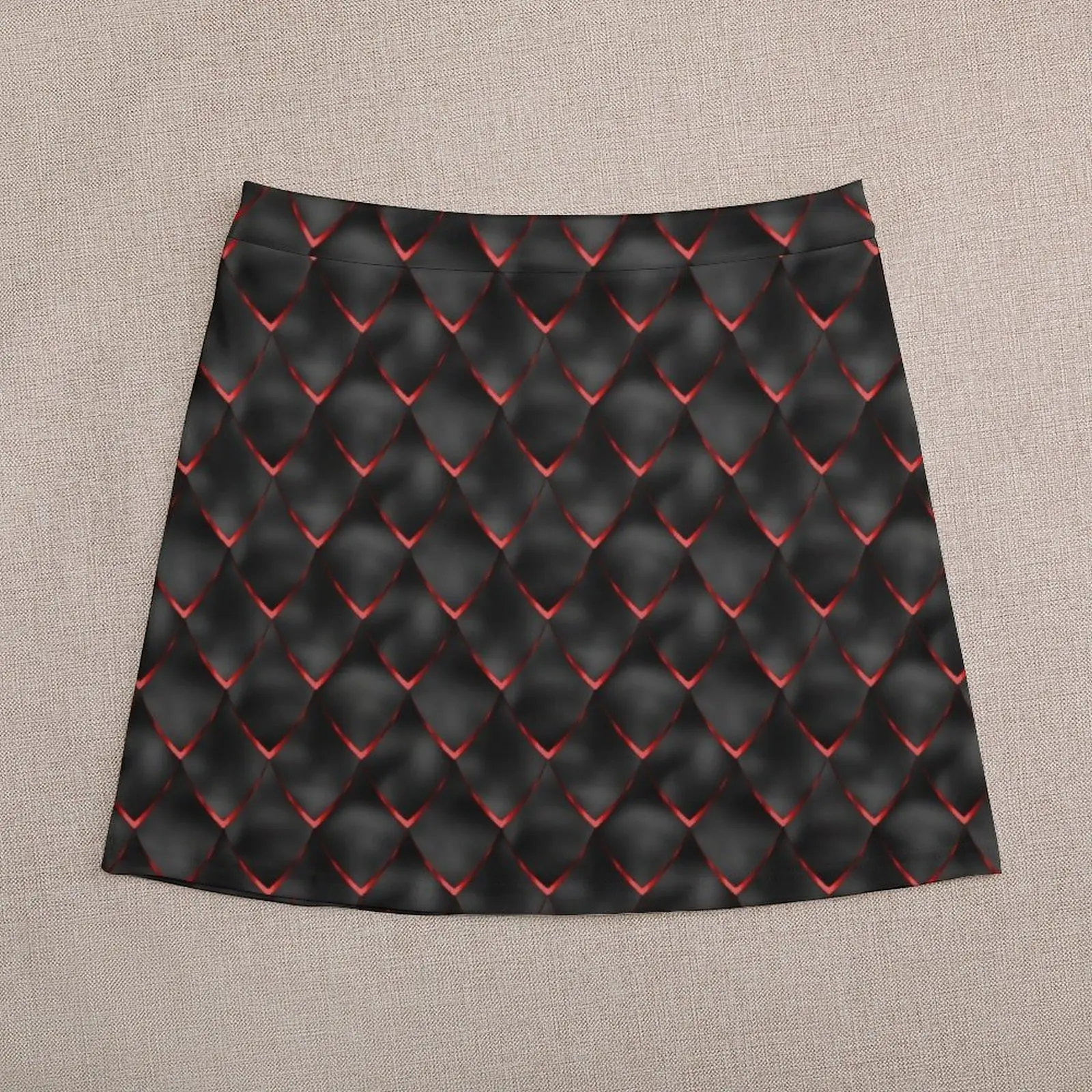 Black and Red Dragon Scales Mini Skirt Short skirt woman new in dresses Womens dresses