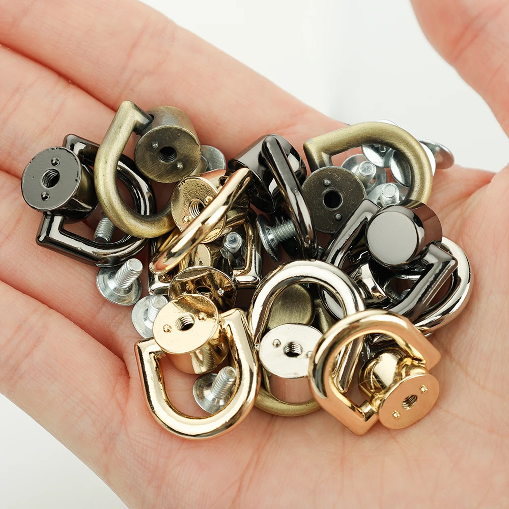 1/5PCS Metal D-shaped Ring Bag Handles Chain Hook Bag Side