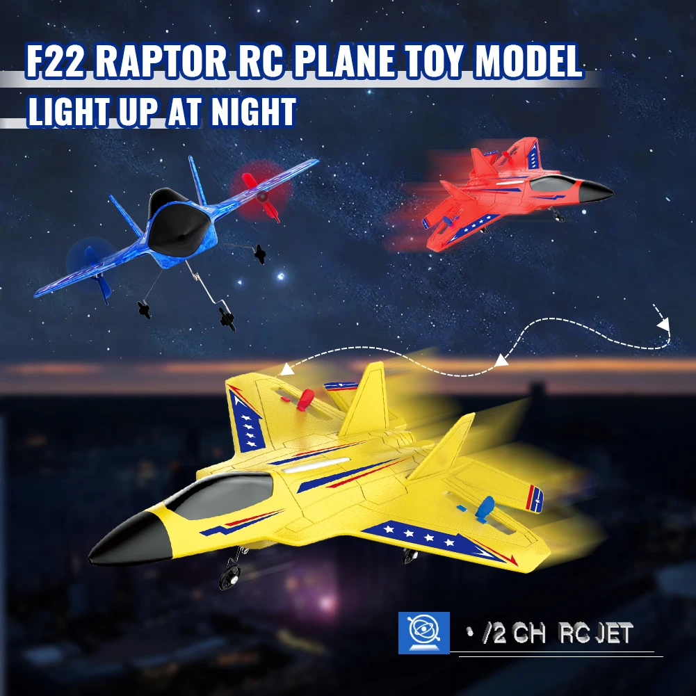 Foam Remote Control Airplane with LED Lights for Kids