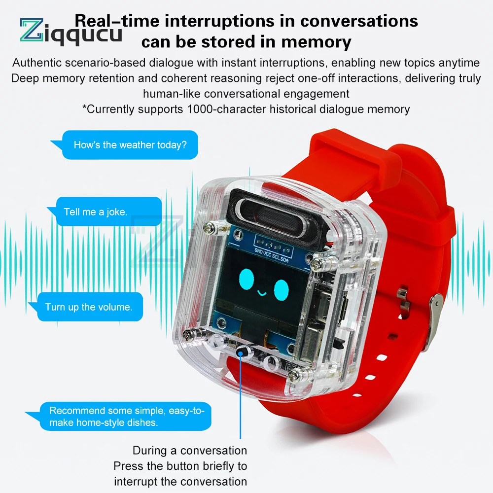 Kit di sviluppo smartwatch AI ESP32-S3 - Display OLED da 0,96" con assistente vocale Xiaozhi per il dialogo dell'intelligenza artificiale - immagine 5
