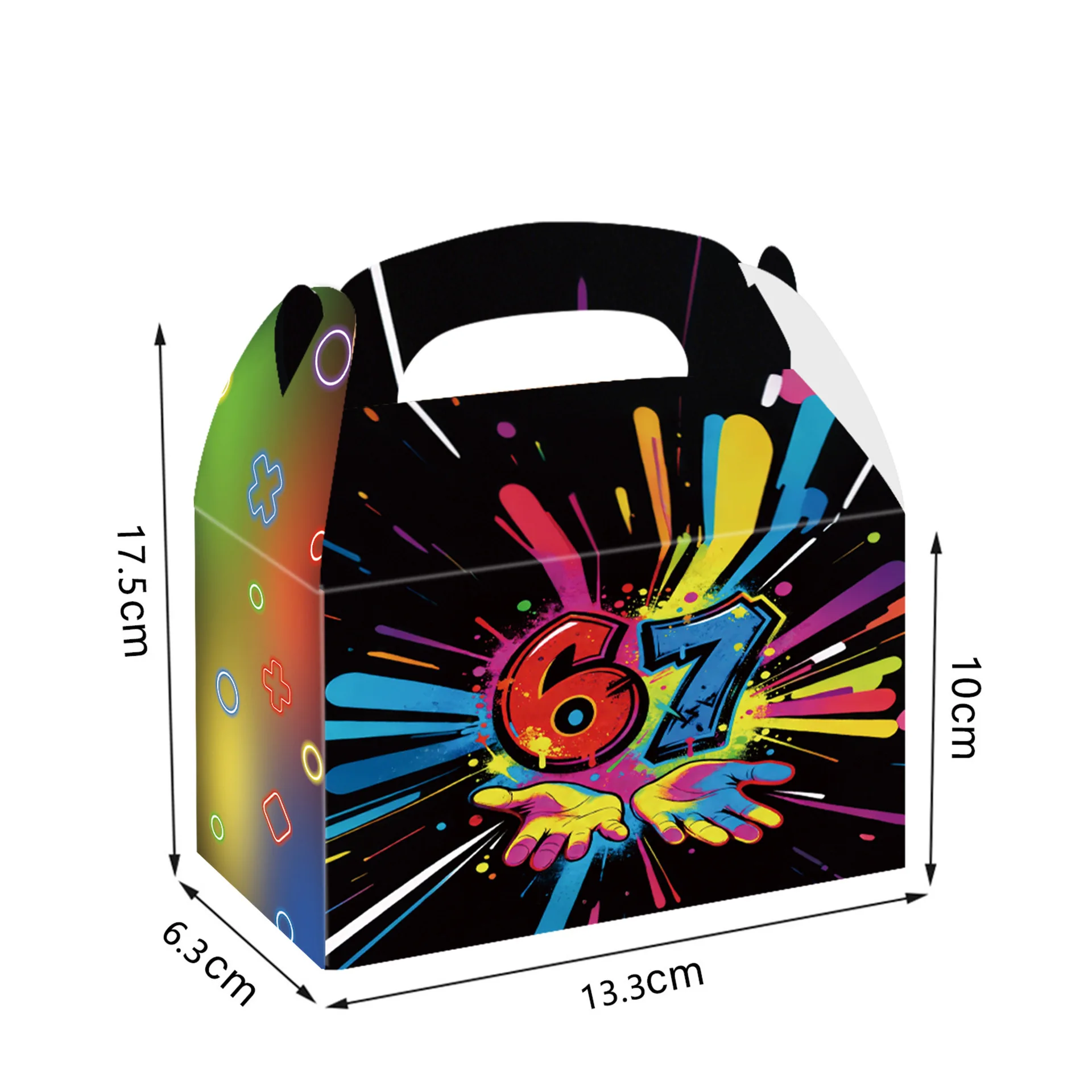 Lustige 67 Six Seven Party-Dekorationen Geschenktüte Popcorn-Box Pommes-Frites-Box 3D Geschenktüte Geburtstagsparty-Zubehör für Babyparty – Detail 6