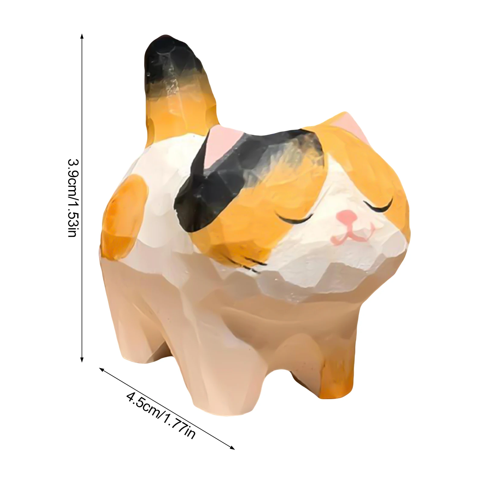 Handcrafted Wooden Siamese Cat Statue - Decorative Animal Figurine