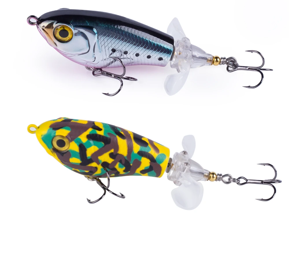 Hanlin 9g/16g Popper Köder Kunst Hartplastik Körper weich gedreht Schwanz Top water Köder Angel köder mit Doppels ch raube Bass Tackle – Detail 13