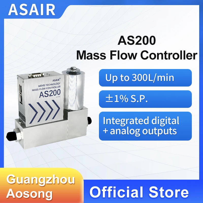 Sensor De Flujo De Concentración De Oxígeno Ultrasónico ASAIR AOF1010 - Modelo A, Rango 0-10L