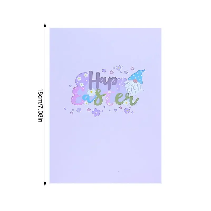3D Pop Up Happy Easter Greeting Card Bunny Easter Cards Color-Printed Holiday Cards Happy Note Decorations