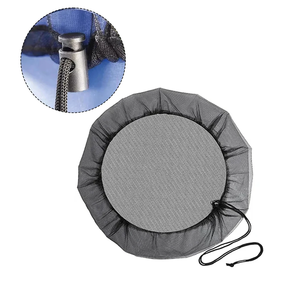 Rain Barrel Cover Pond Protector Net Rain Bucket Net With Cord Rain Bucket Water Cover 50cm