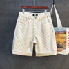 Five Point Pants For Men'S 2024 New Summer Loose Straight Wide Leg Perforated Jacquard High-End Casual Denim Shorts For Men 3