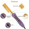 OEM/ODM Rhinestone New Hair Straightener  Comb Crystal Hotcomb Nano Titanium 500 Degrees Electric Bling Hot Comb 4