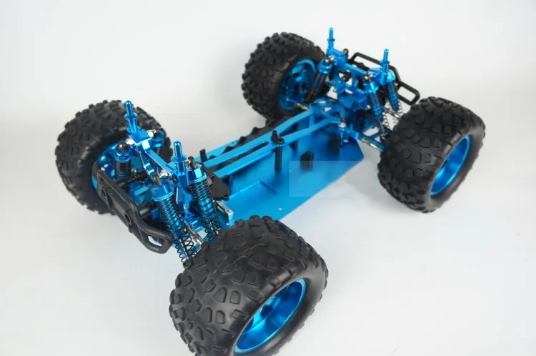 Châssis métal HSP 1/10 94111 Monster Truck RC avec ses suspensions, kit vide à monter.