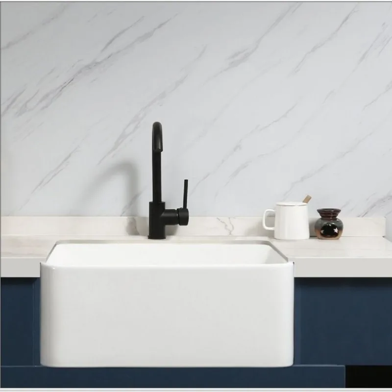 

White Deep Wash Basin Ceramic 20 Inch Single Bowl Ceramic Kitchen Sink