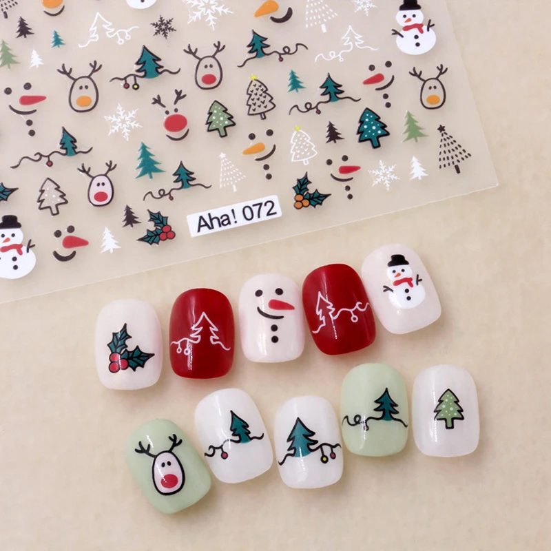 Nail Stickers Winter Christmas Atmosphere Snowman Snowflake Wapiti Self-adhesive Art Deco nail stickers nail art decoration nail decals