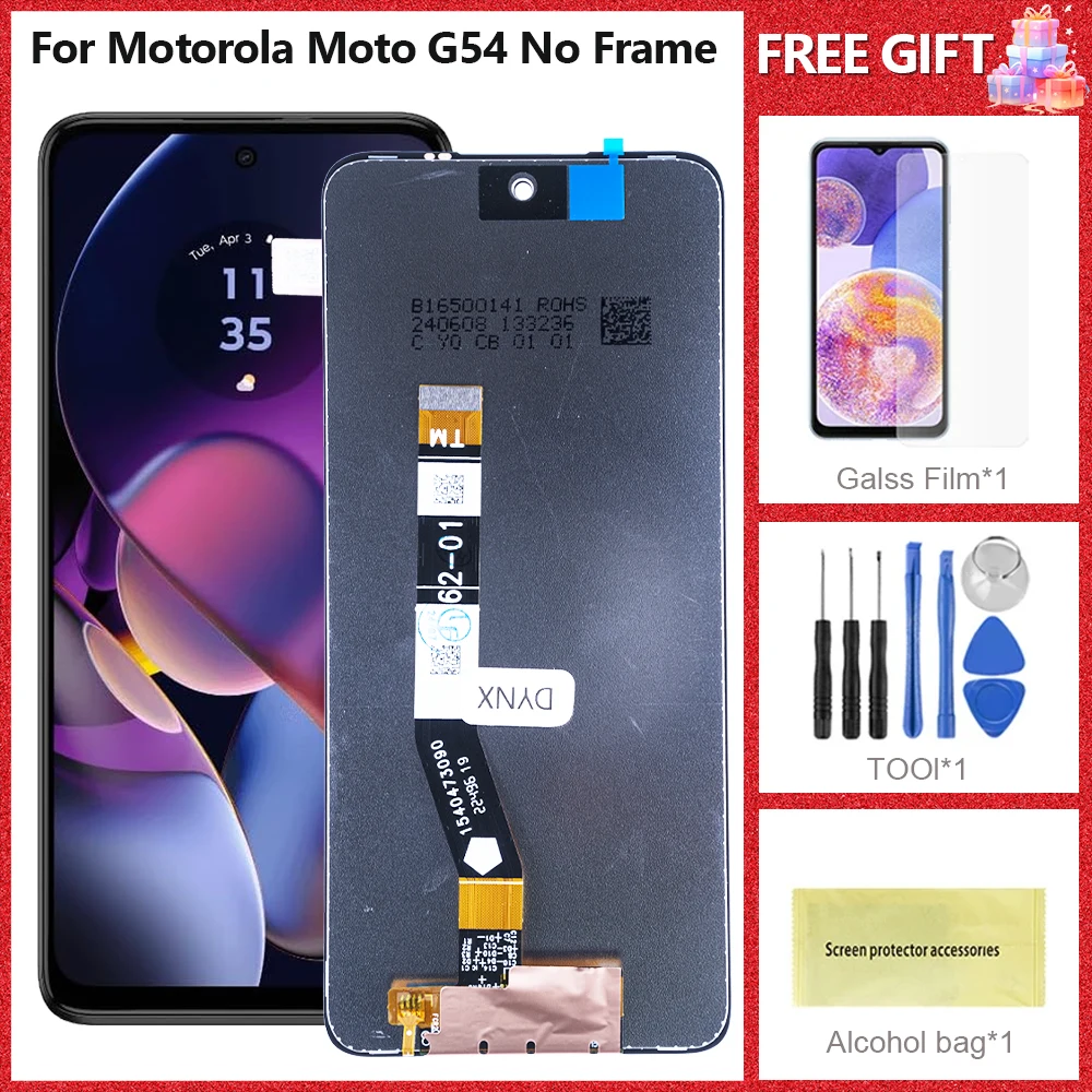 Display Touch Screen + Telaio Per Motorola Moto G54 XT2343-1, Ricambio Originale Nuovo
