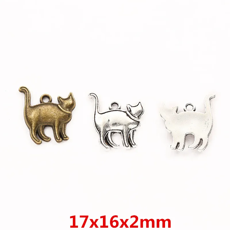 

80 шт. принадлежности для поделок в виде кота Подвески для рукоделия фурнитура для изготовления ювелирных изделий Аксессуары 463