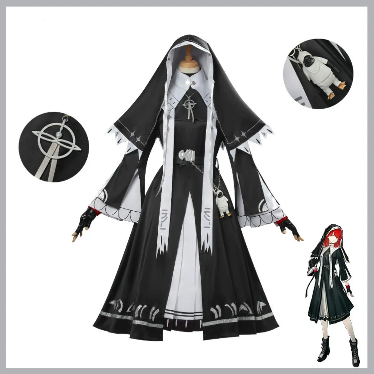 Arknights: Exusiai | Nun Costume Cosplay Set 29 Nun Costume Cosplay for Women