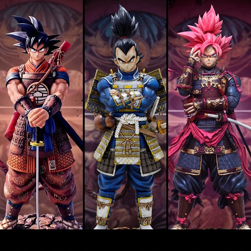 

34CM Anime Dragon Ball Figure Black Goku Samurai Son Gohan Broly Super Saiyan PVC Action Figurine GK Statue Collection Model Toy