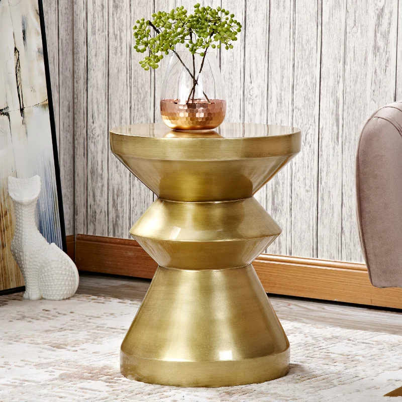 

European light luxury coffee table Luxury living room decoration sofa side table modern concise metal corner table