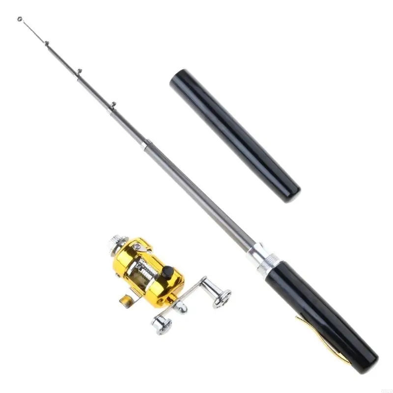 652D Mini Telescopic Portable Pocket Fish Pen Aluminum Alloy Fishing Rod Pole + Reel