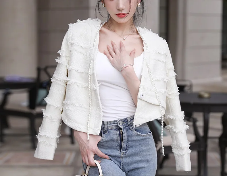 Small Fragrant Style Coat for Women High Grade Short Style Small stature Temperament Celebrity Small stature Top for Women