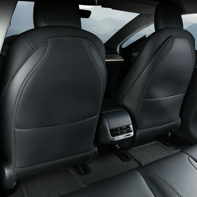 Car Seat Protector Back Seat Protector for Tesla Model 3 model Y Seat Back Car Anti Kick Pad Protector Interior Child Anti Dirty Leather Styling Accessories Decoration