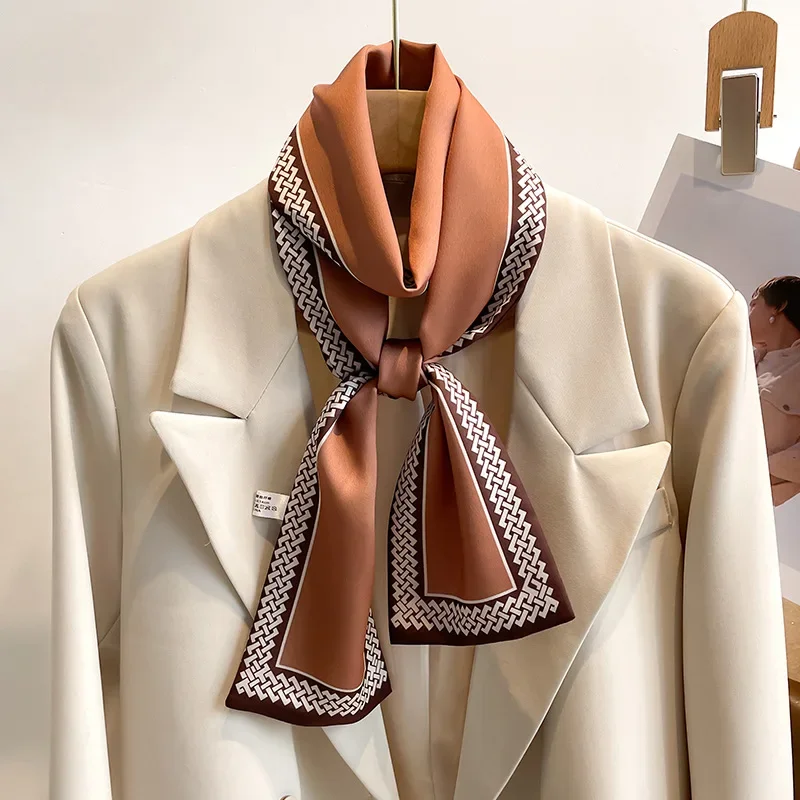 Fashion Small Silk Scarf Women Spring Autumn Summer Small Scarf Korean Style Tie Bag Headband Decoration Neck Scarf 4