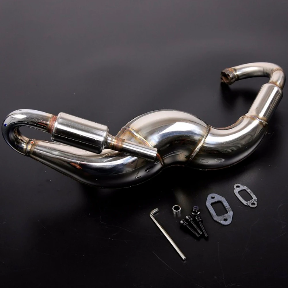 

Stainless Steel Exhaust Pipe with Muffler Set for 1/5 HPI ROVAN ROFUN KM BAJA 5B SS Rc Car Parts