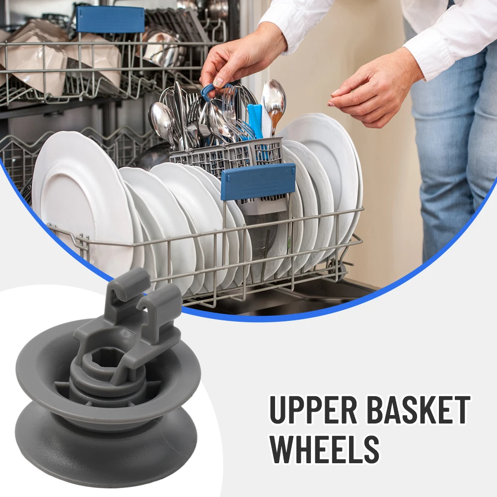 Dishwasher Basket Accessory Dishwasher Parts 4Pcs Dishwasher Lower Rack Basket Dishrack Wheel Roller Axle Stud Kit Assembly Fit For Bosch For Siemens 611666