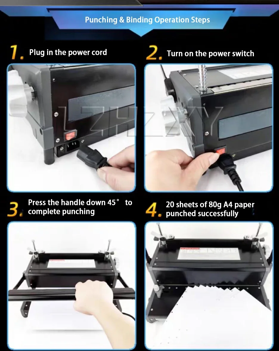 Punching and Binding Machine Nail Binding Machine 12 Hole Nail Binding Machine A