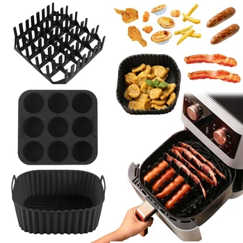 Square Silicone Air Fryer Tray 1