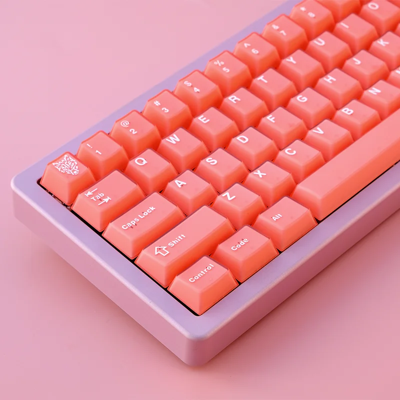 114KeysAifeiorangeredKeycapsABSDoubleShotsemitransparentkey