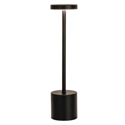 LED Touch Sensor Rechargeable Night Light - Sleek Wireless Table Lamp (Black)
